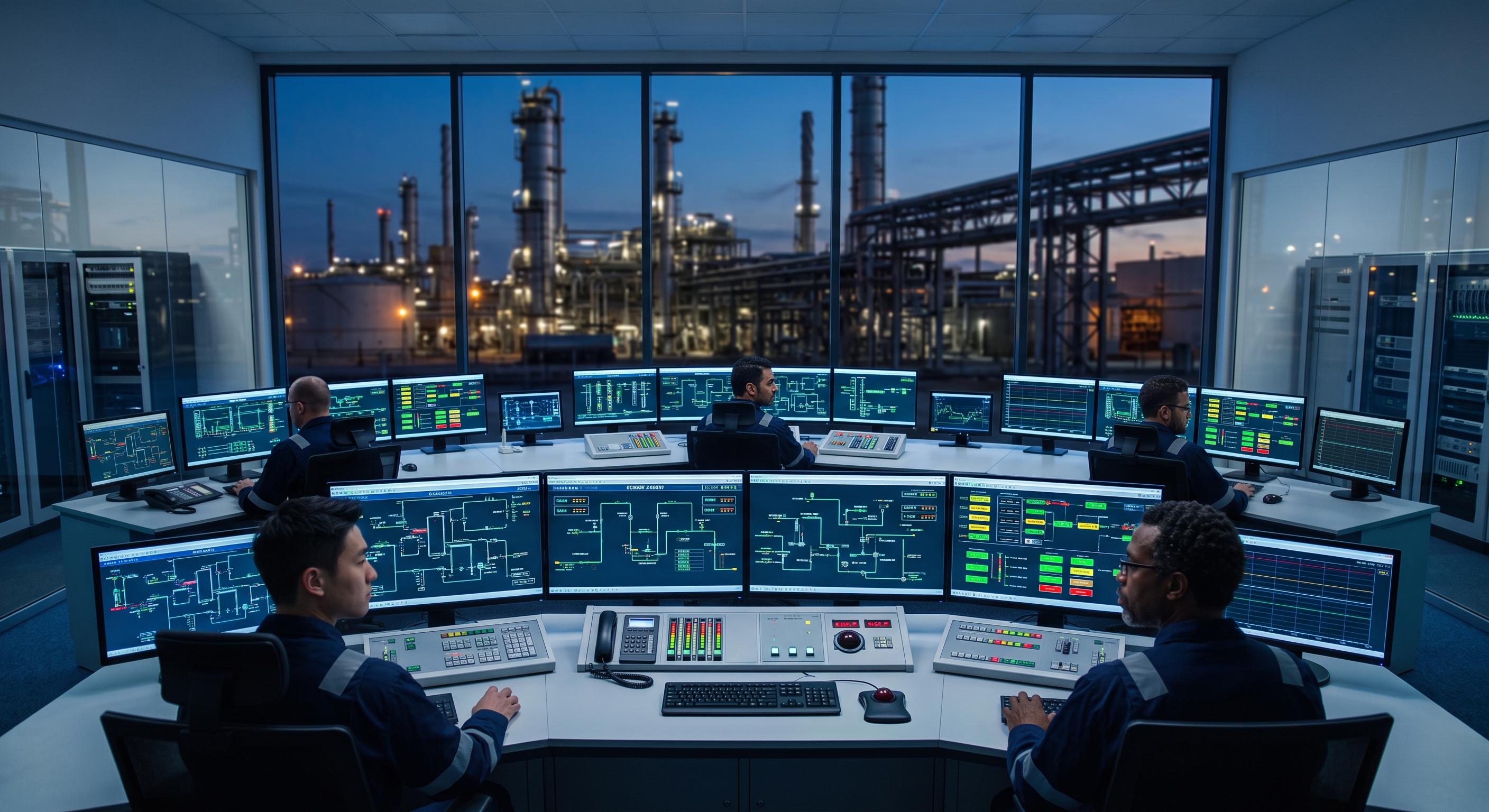 Complex DCS and SCADA instrumentation control systems designed for an oil and gas refinery.